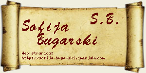 Sofija Bugarski vizit kartica